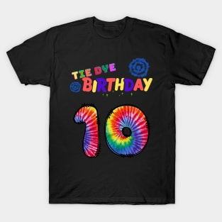 10 years old Tie dye Birthday T-Shirt